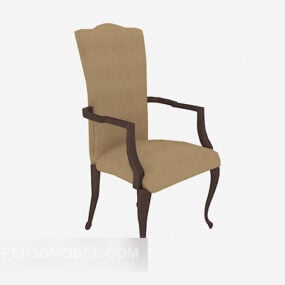 European High-back Vintage Chair 3d model