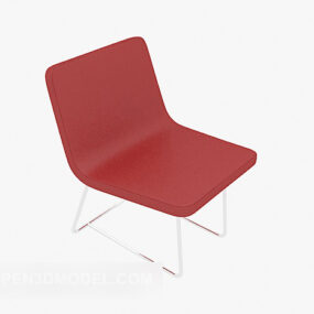 Red Lounge Chair Simple Furniture 3d model