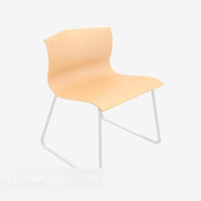 Eenvoudige loungestoel met kunststof achterkant 3D-model