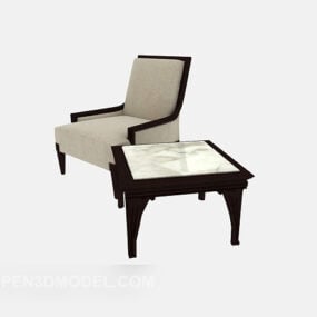 Single Sofa Side Table Furniture Set 3d model