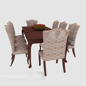 American Table Chair Vintage Style 3d model