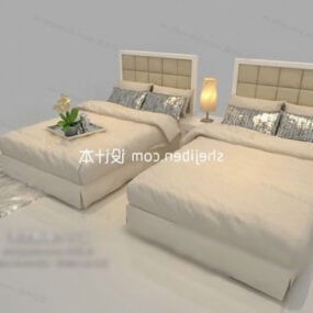 Double Twin Bed 3d model