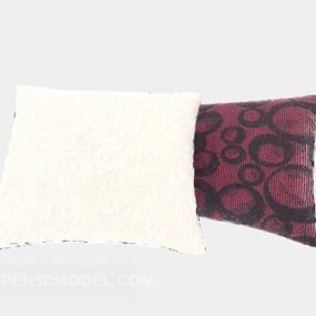 Pillow Red White Pattern 3d model