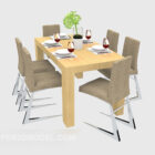 Puinen ruokapöydän tuoli asettaa modernia tyyliä