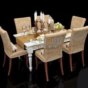 Klasik Yemek Masası Sandalyesi 3d model