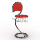 Bar Chair Red Color Stylized