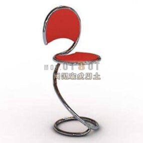 Chaise de bar couleur rouge stylisée modèle 3D