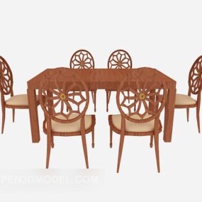 Asia Solid Wood Table 3d model