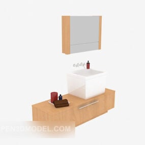 Modelo 3d de lavatório moderno para gabinete de banheiro