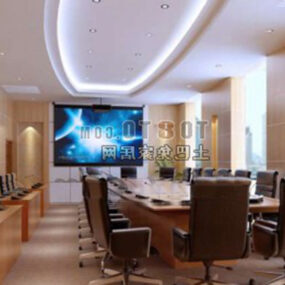 Сучасна конференц-зала з меблями 3d модель