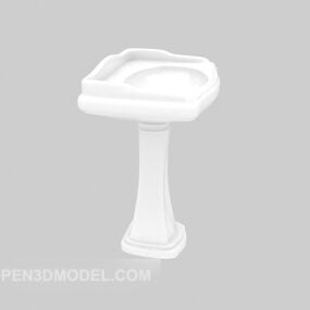 Model 3D pionowej umywalki