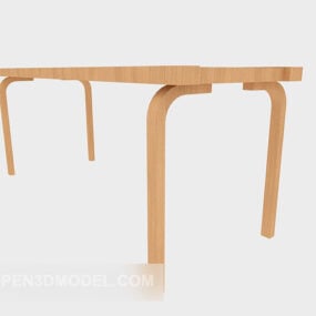 Solid Wood Bench Chair 3d model