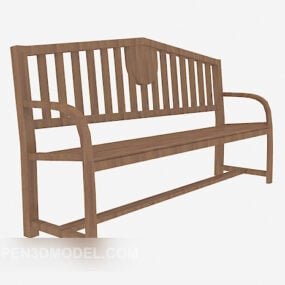 Solid Wood Bench Outdoor Furniture 3d model