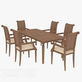 Garden Simple Table Chair Furniture 3d model