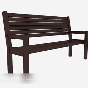 Metal Ahşap Dış Mekan Bank Sandalyesi 3d modeli
