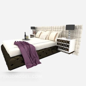 Modern Home Bed With Blanket 3d model