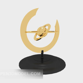 Golden Circles Tableware Furnishings 3d model