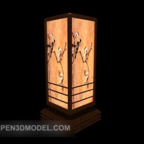 Bordlampe kinesisk skærm Traditionel 3d-model