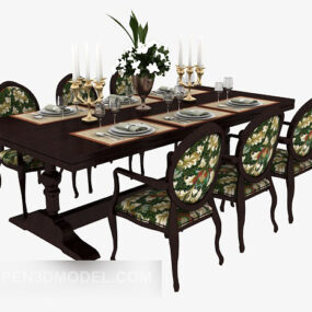 European Luxury Dining Table 3d model