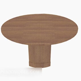 Table basse en bois de forme ronde modèle 3D