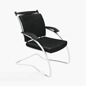 Office Chair Modern Style Black Leather 3d model