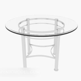 Transparent Round Glass Coffee Table V1 3d model