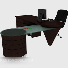 Desk Table And Chair Furniture 3d model