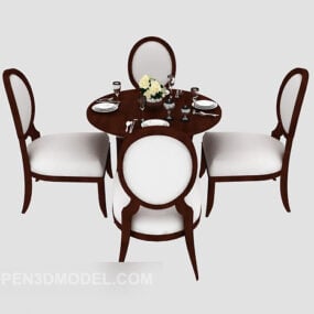 European Round Table Elegant Design 3d model
