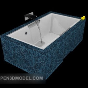 Model 3D niebieskiej umywalki