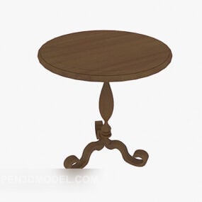 European-style Solid Wood Coffee Table 3d model