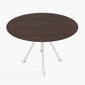 Kulatý konferenční stolek z masivního dřeva V1 3D model