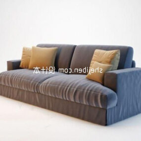 Double Sofa Grey Color 3d model