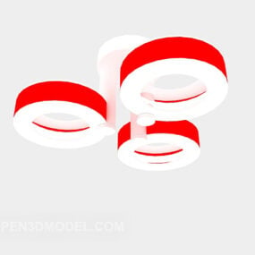 Red Chandelier Circles Shaped 3d model