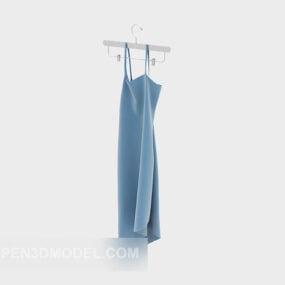 نموذج أزياء المعطف الأزرق ذو الحبال ثلاثي الأبعاد