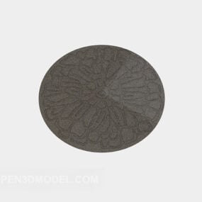 Modello 3d tappeto grigio rotondo