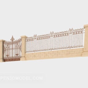 Golden Iron Fence 3d model