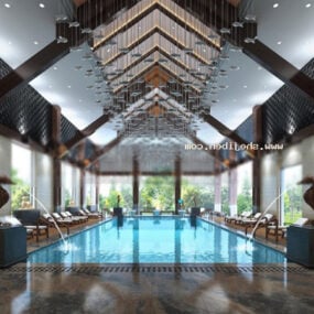 Swimming Pool Indoor Building 3d model