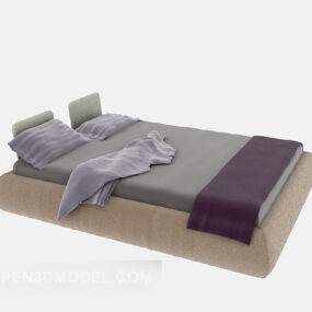 Double Bed Simple Design 3d model