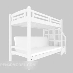 기숙사 위아래로 나무 침대 3d 모델