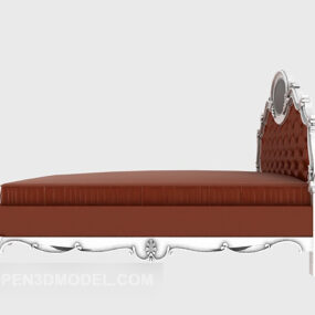 European Red Single Bed 3d model