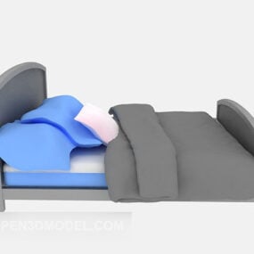 Children’s Bed Grey Blanket 3d model
