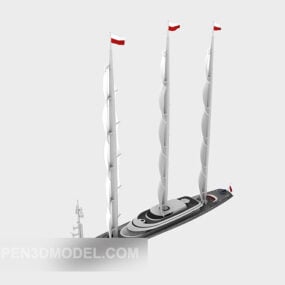 Model 3d Kapal Layar Jepun vintaj