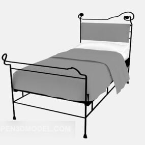Single Bed Iron Frame Design 3d model