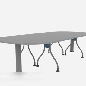 Conference Table With Iron Legs 3d model