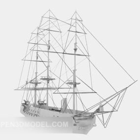 Large Sailing Boat 3d model
