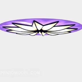 Lámpara de techo con forma de flor morada modelo 3d