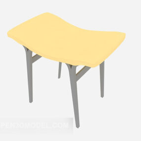 Chaise de tabouret de bar en bois avec dossier modèle 3D
