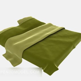 Double Bed Green Color 3d model
