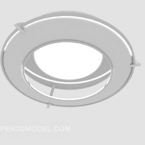 White Shade Chandelier Lighting 3d-modell