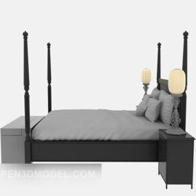Chinese Style Bed Poster Design 3d model